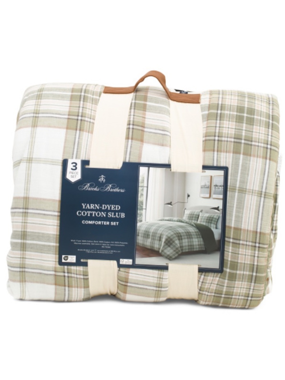 BROOKS BROTHERS 3pc Plaid comforter set